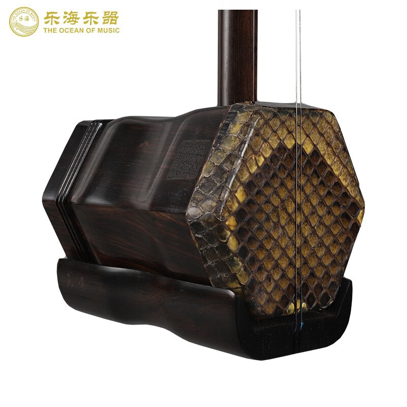 樂海(THE OCEAN OF MUSIC)東非黑黃檀木二胡考級(jí)通用原木拋光黑檀二胡樂器 756