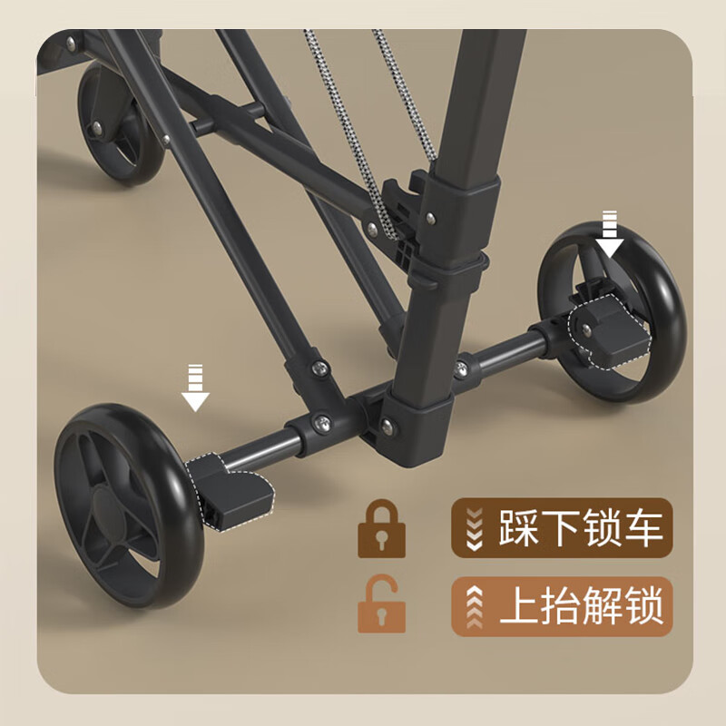 JOT TMM遛娃神器婴儿推车溜娃车口袋推车儿童可坐可靠0-3岁轻便可折叠宝 新升级一键折叠星际黑