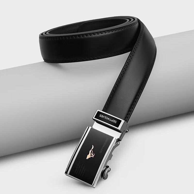 七匹狼男士皮带自动扣真牛皮休闲腰带生日情人节礼物送男友老公爸爸 金标款1 110cm -130cm可备注