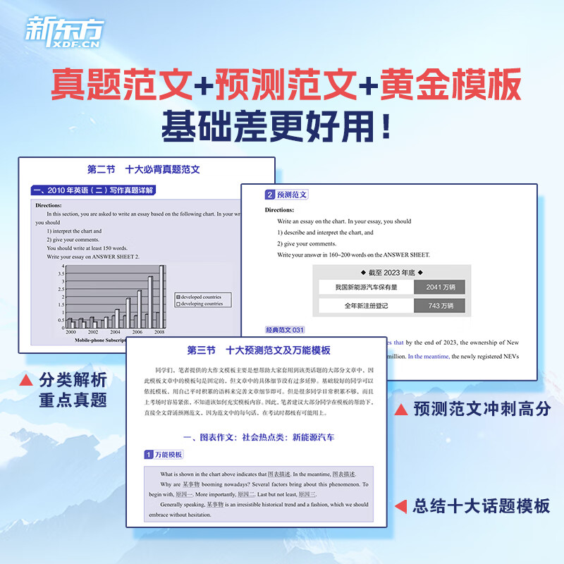 【王江涛指定店铺】新东方2026考研英语写作 王江涛高分写作 英语一英语二 满分作文模板历年真题范文搭预测20篇石雷鹏作文考研真相黄皮书田静句句真研 26王江涛高分写作【赠3件实物】