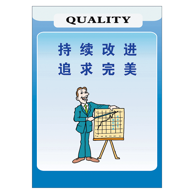 企业文化宣传画品管海报质量品质卡通漫画挂图宣传栏展板墙贴画覆膜