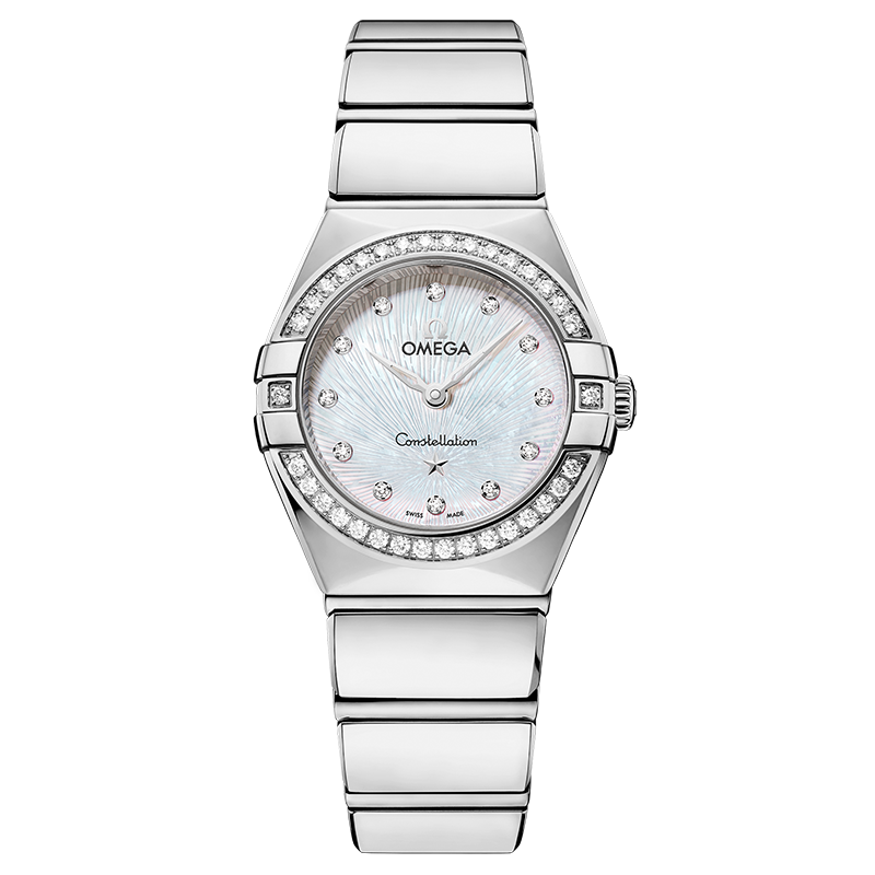 欧米茄（OMEGA）瑞士手表 星座系列曼哈顿腕表镶钻女士石英表25mm【情人节礼物】 131.15.25.60.55.002螺旋贝母