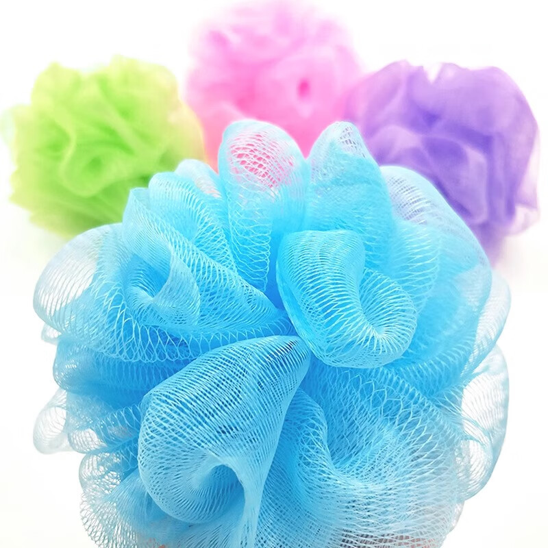 乂郑沐浴花球高档不散超柔软搓澡浴花浴球用男女大号泡泡洗澡神器起泡 沐浴球2个装颜色随机