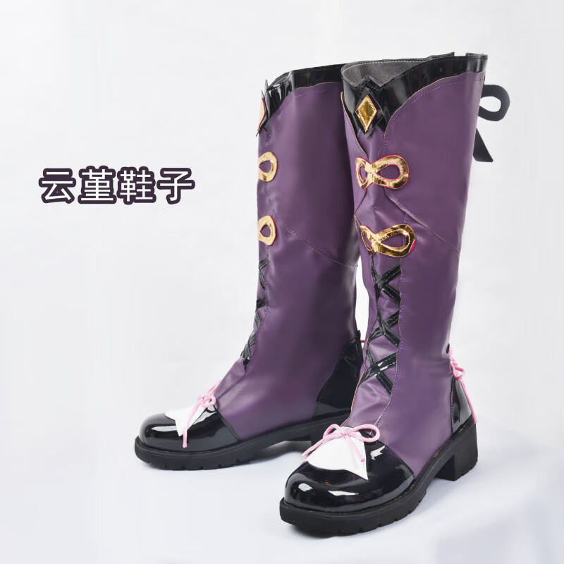 原神鞋子cos八重神子云堇溫迪可莉胡桃行秋神里綾華刻晴鞋子cos 云堇鞋子 38