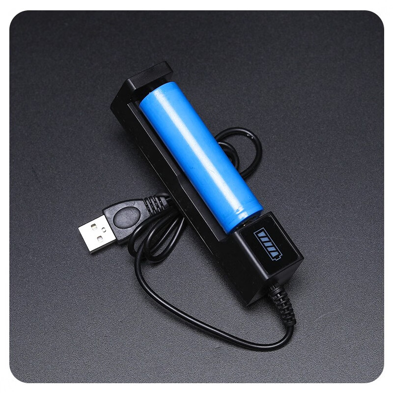 spriggan多用途USB单槽充电器18650锂电池18640充电器通用手电筒智能快充 黑色