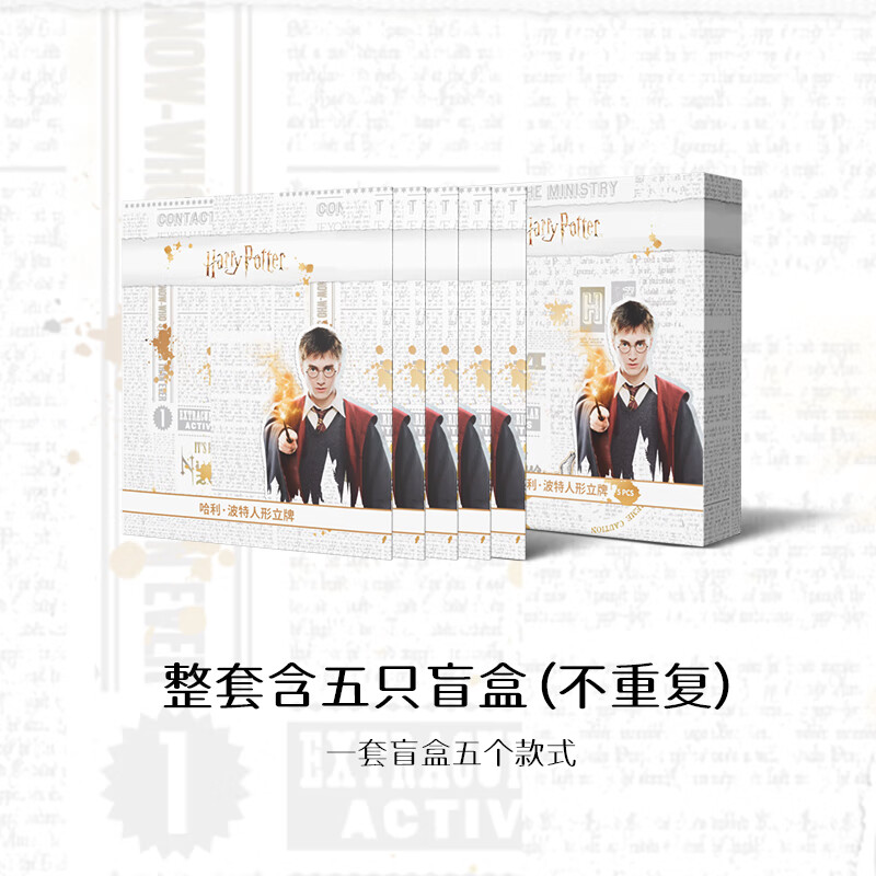 哈利·波特 人形立牌盲盒摆件 华纳正版周边亚克力人物形象桌面摆件生日礼物 端盒(内含5个,不重复)
