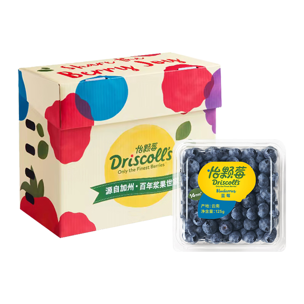 plus会员、京东百亿补贴：Driscoll's 怡颗莓 当季云南蓝莓 125g/盒 12盒