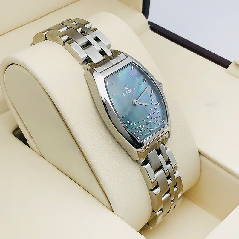 未使用olma奥尔马女表 石英女士手表 时尚复古镶钻小方表