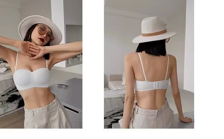 凯媄姻（KAYMIENN）小胸聚拢显大胸无钢圈内衣女无痕防滑无肩带收副乳夏季薄款文胸罩 白色 70A 32/70AB