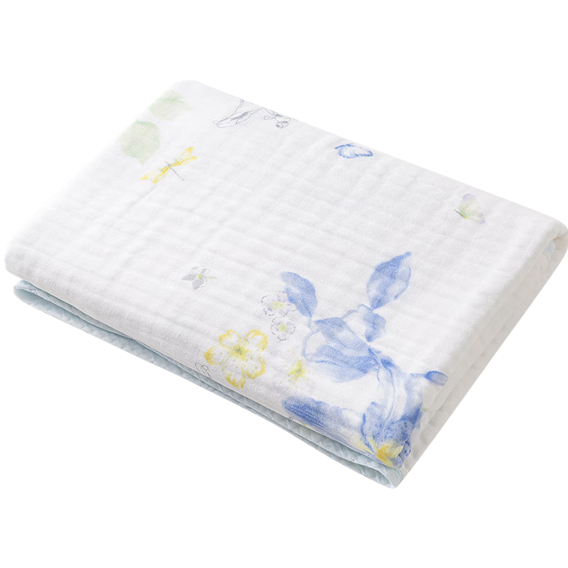 全棉时代浴巾五层水洗纱布家用纯棉加大吸水柔软速干合合美美80*140cm