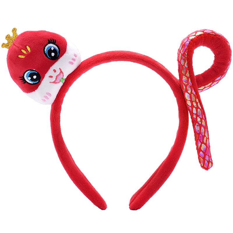 Royal sasa皇家莎莎中國(guó)風(fēng)生肖蛇年發(fā)箍紅色頭飾拜年發(fā)卡小女孩頭箍