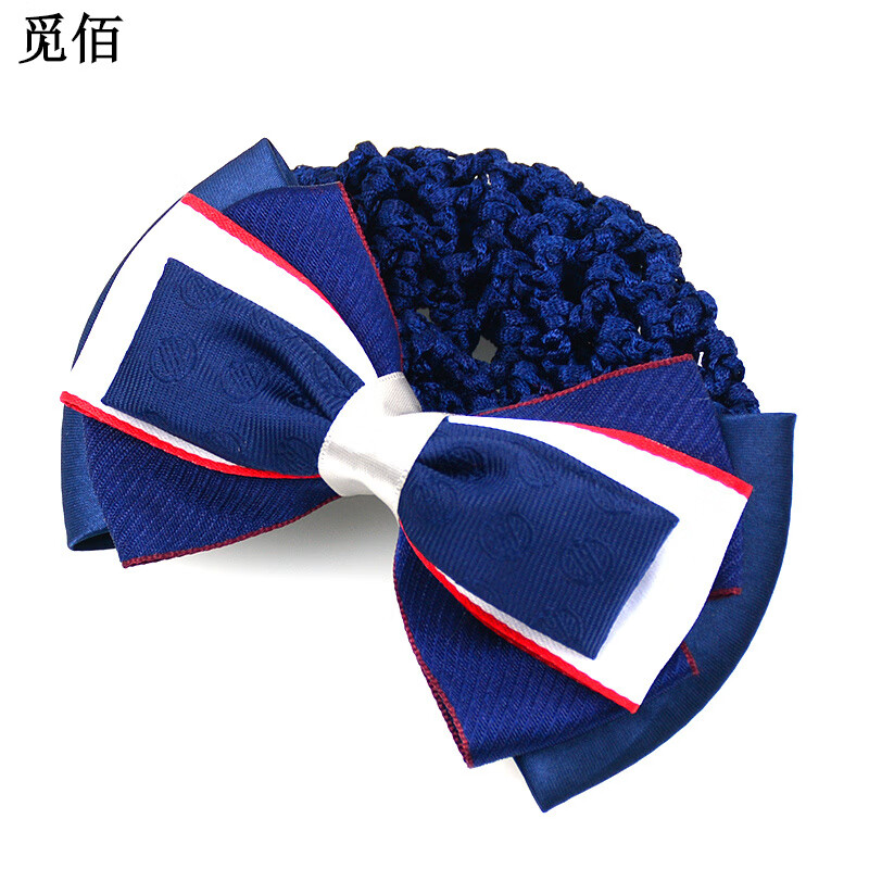 覓佰女士頭花職業(yè)銀行領(lǐng)帶領(lǐng)花領(lǐng)結(jié)湖南農(nóng)商銀行農(nóng)信免打絲巾蝴蝶結(jié) 湖南頭花(藍色粗網(wǎng))