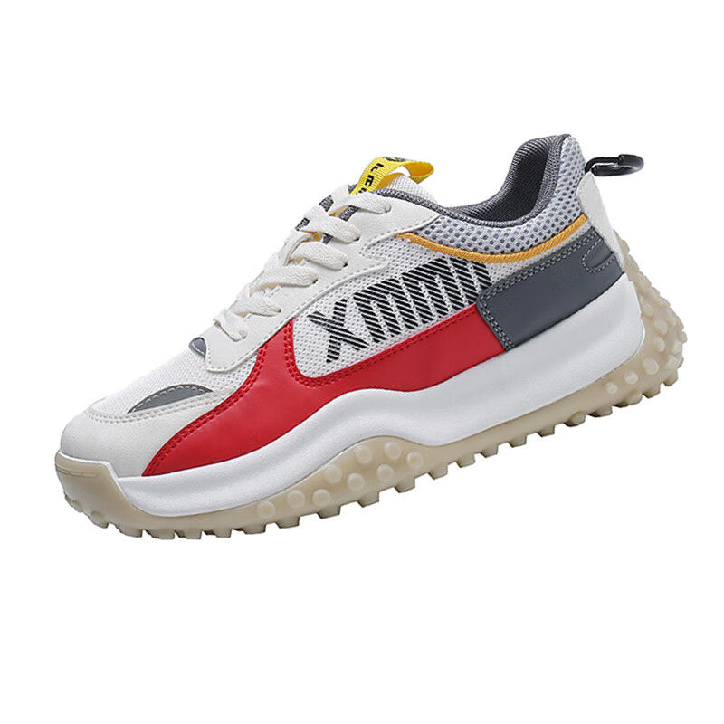 将远行女鞋运动鞋休闲鞋女春季新款网面透气老爹鞋舒适软底时尚跑步鞋女 红色 36 （尺码偏小，建议拍大一码）