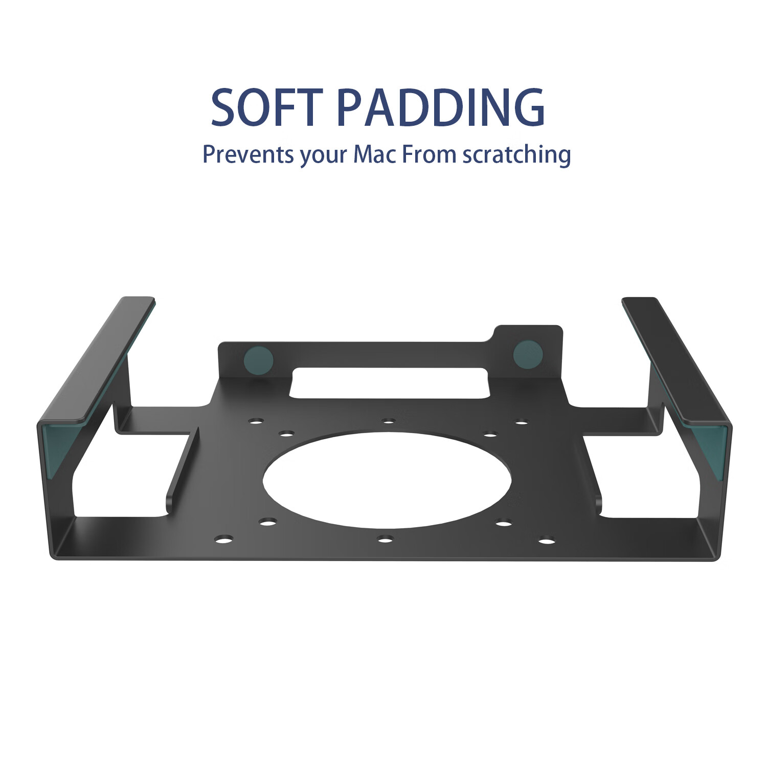 美易支Mac Mini M1M2M4/M4 pro金属支架散热托架桌下或者显示器后背安装软垫保护不挡开关插口 黑色M1M2专用