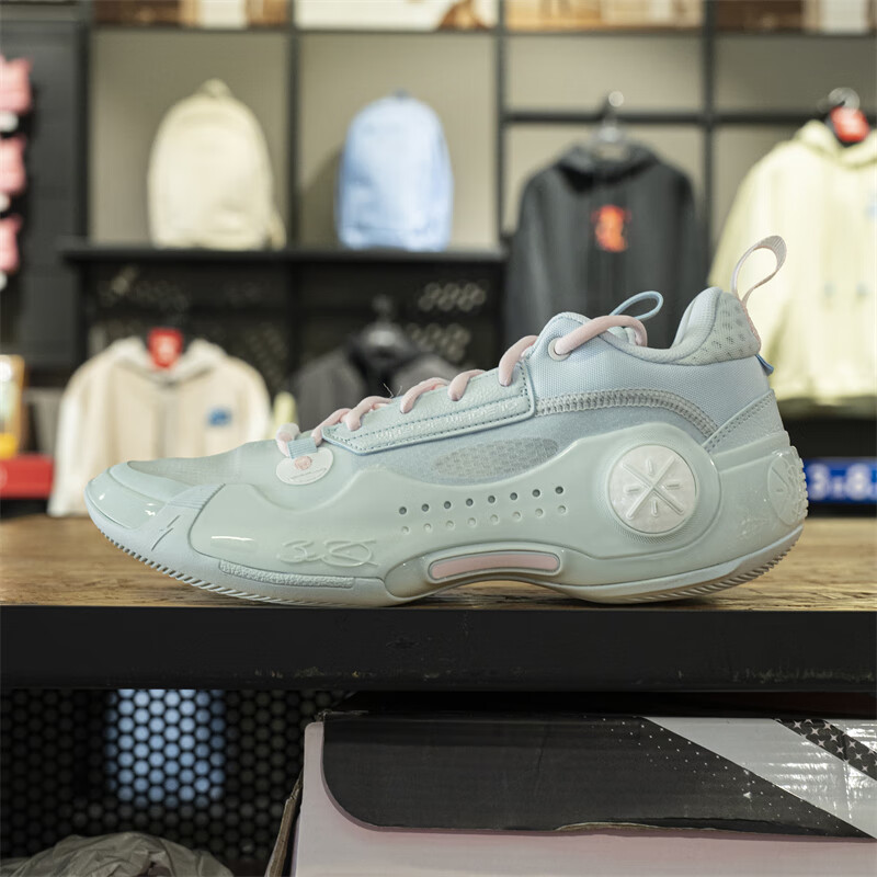 李宁（LI-NING）韦德之道10男款篮球鞋春季新款缓震低帮实战比赛球鞋ABAS083 ABAS083-27 淡脐蓝 46