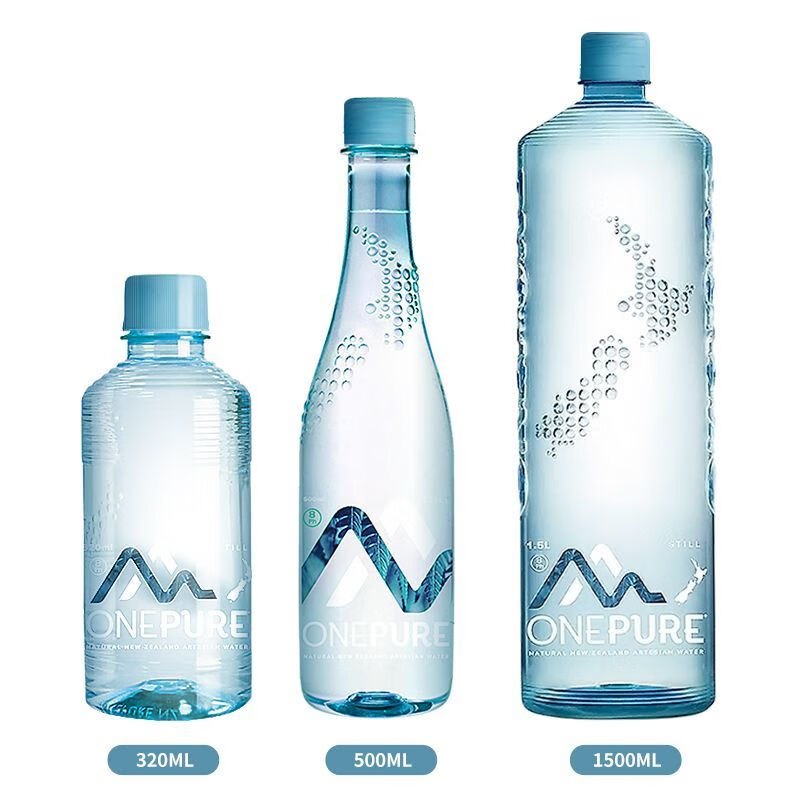 億純ONEPURE億純新西蘭進(jìn)口高端天然礦泉水320/500/1500ml整箱 500ml*12瓶