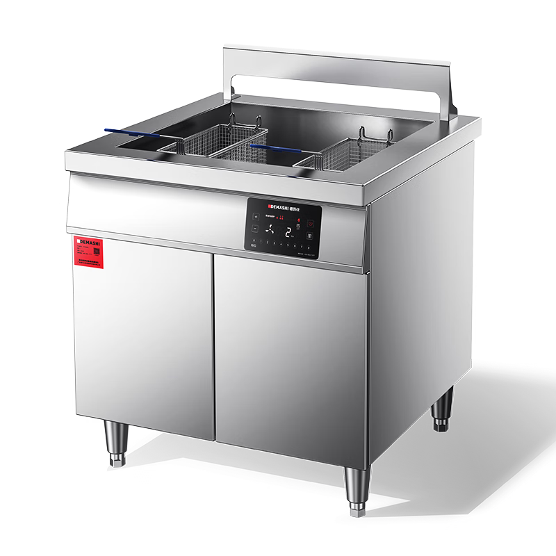 德瑪仕（DEMASHI）電炸爐商用單缸小吃油炸鍋擺攤專用油炸機(jī)省油炸油條不銹鋼炸雞炸薯條機(jī)定時電炸鍋油炸爐扒爐炸串 52升大容量丨新廚單缸丨DMS-DZL-15X2