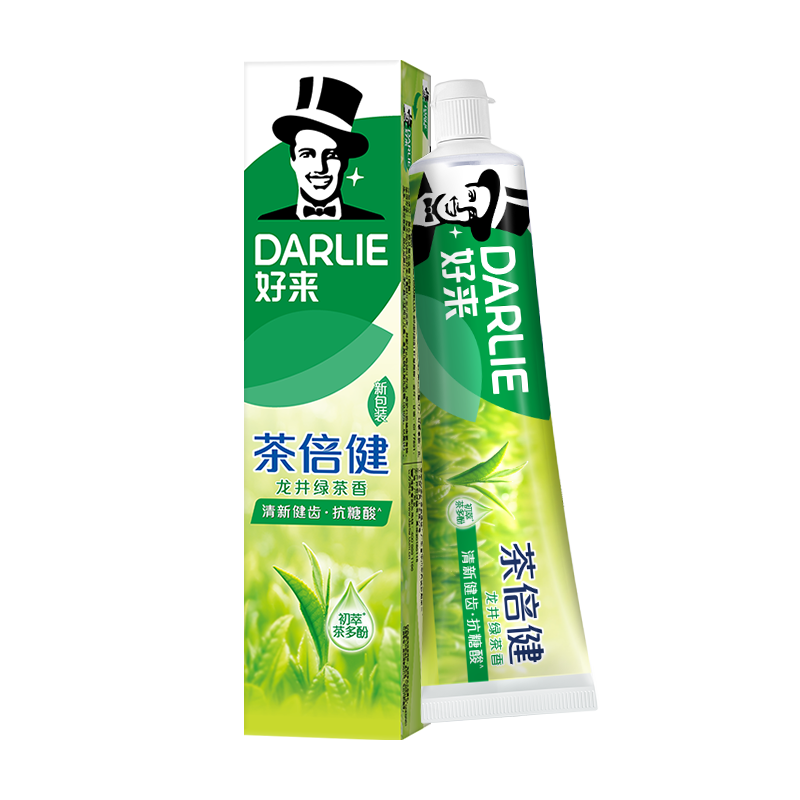 好來(原黑人)茶倍健龍井綠茶牙膏 清新口氣護齦健齒120g 新舊隨機
