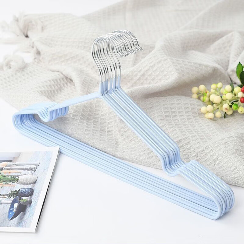 衣架家用挂衣服架子无痕防滑衣撑子多功能晾衣架衣柜收纳神器 樱花粉【实心加粗+浸塑防滑】 30支【家用推荐】