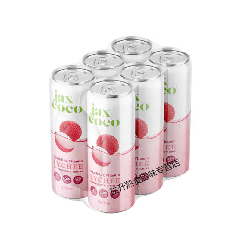 盘中玉Jaxcoco珏士高柠檬味维生素气泡水320ml荔枝碳酸果汁饮料越南进口 荔枝味320ml*6罐