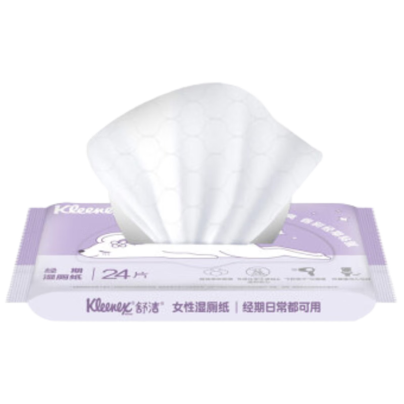 舒潔（Kleenex）濕廁紙24抽*10包濕廁紙小包潔廁濕紙巾濕廁紙女性專(zhuān)用濕巾廁紙