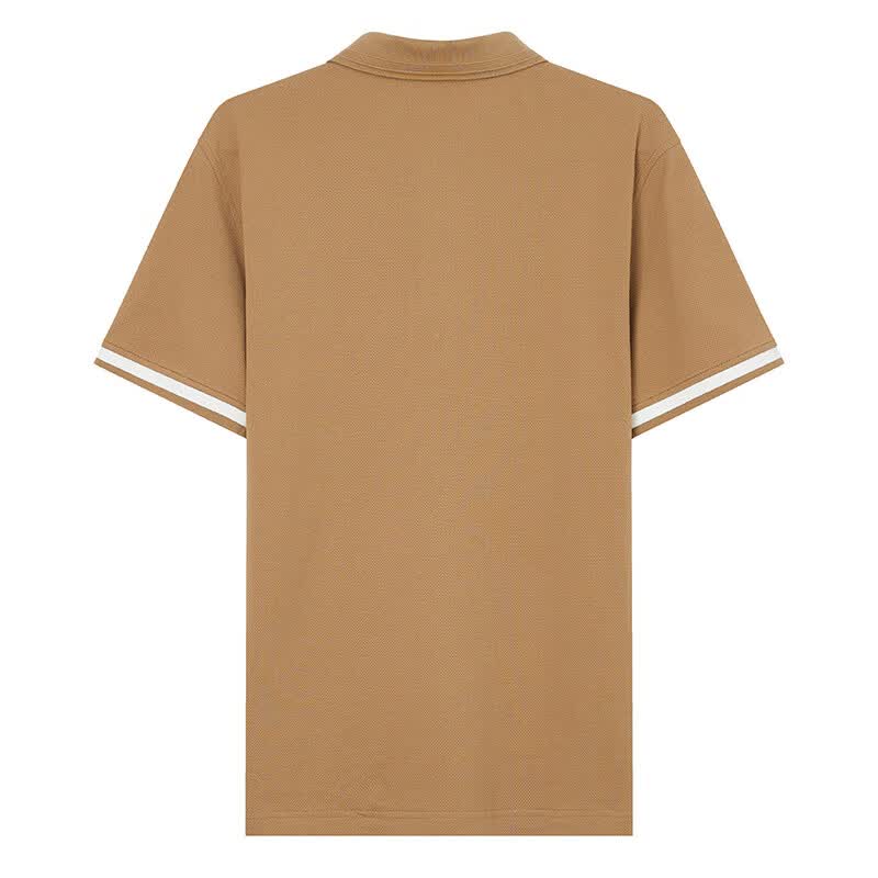亨利·格兰小熊猫男装2025夏季新品短袖t恤撞色polo衫 咖色 3XL 54