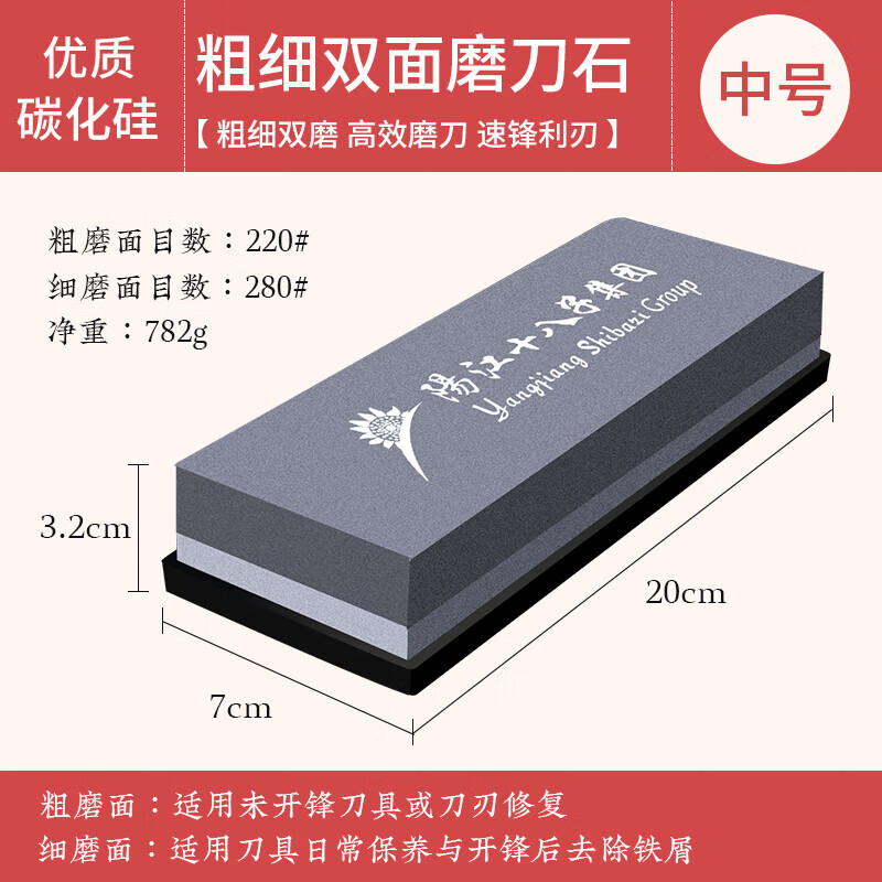 十八子作磨刀石家用廚房菜刀防滑雙面快速開(kāi)刃專(zhuān)用多功能磨刀神器 小號(hào)磨刀石