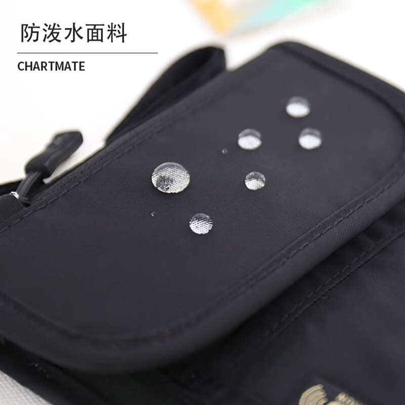CHART MATE防盗刷证件收纳包多功能护照包男女机票零钱包挂脖斜挎手机包卡包 宝蓝色