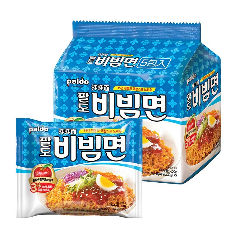 paldo韩国进口八道拌拌面130g袋paldo韩式酸辣凉拌面冷面速食面夜宵