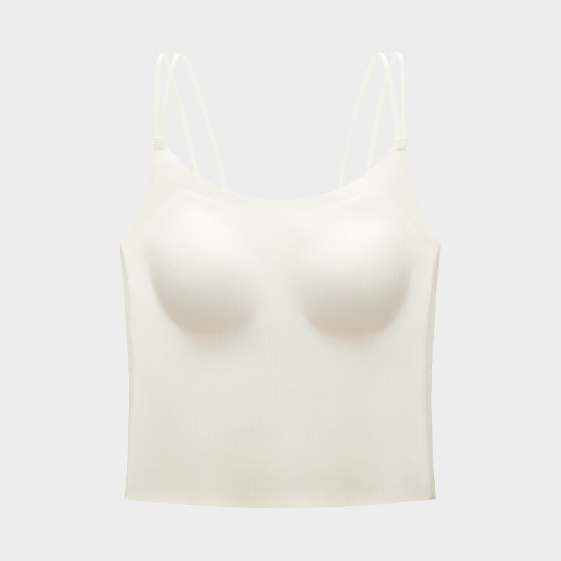 蕉内凉皮501Cool Air女士肌底衣凉感打底内搭带胸垫上衣辣妹T恤夏季 美背吊带款-亚麻白 M