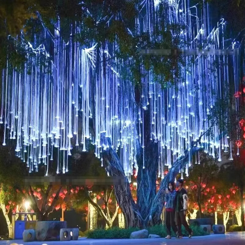 定制戶外光纖燈阿凡達光纖樹婚禮堂瀑布造型彩燈滿天星防水 全彩可變光源