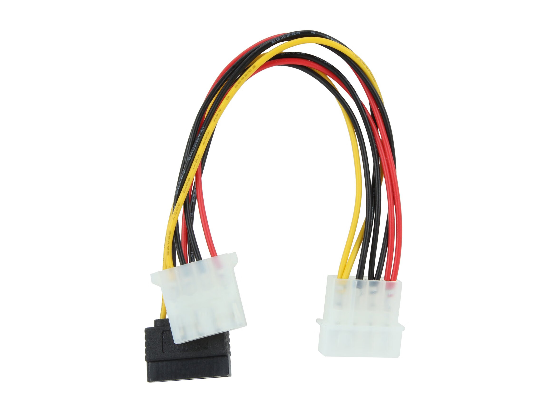 Nippon LabsLabs SATA4PMFY4PMM 8 英寸 4 针 Molex 公头至 15 针 SATA ll 和 4 针 Molex 母头电源线