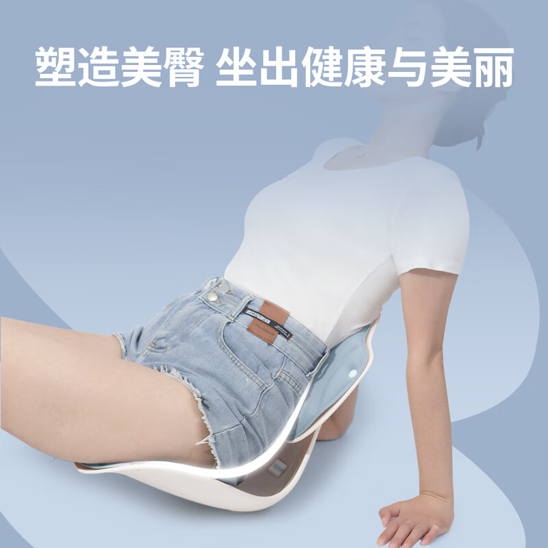 佳奥人体工学坐靠一体垫可调节背板办公久坐护腰夏凉坐垫动感护腰椅垫 标准款【浅蓝色】推荐120斤以下