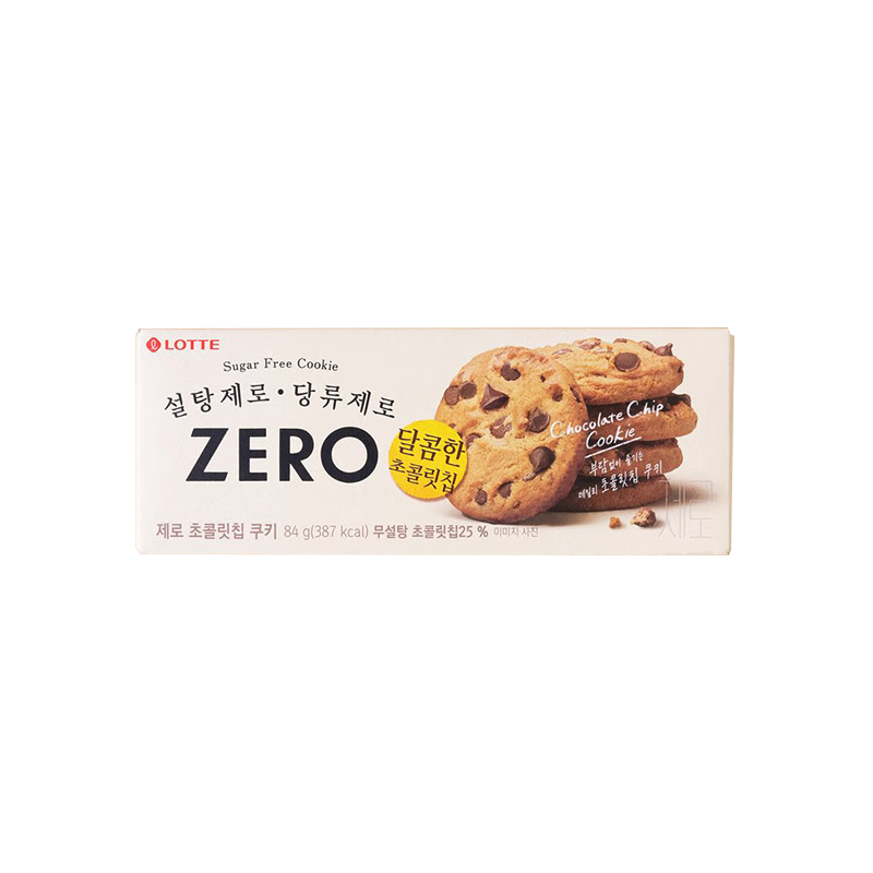 乐天 （LOTTE）曲奇饼干ZERO大块巧克力味曲奇饼干84g韩国进口（保质期至25.11）