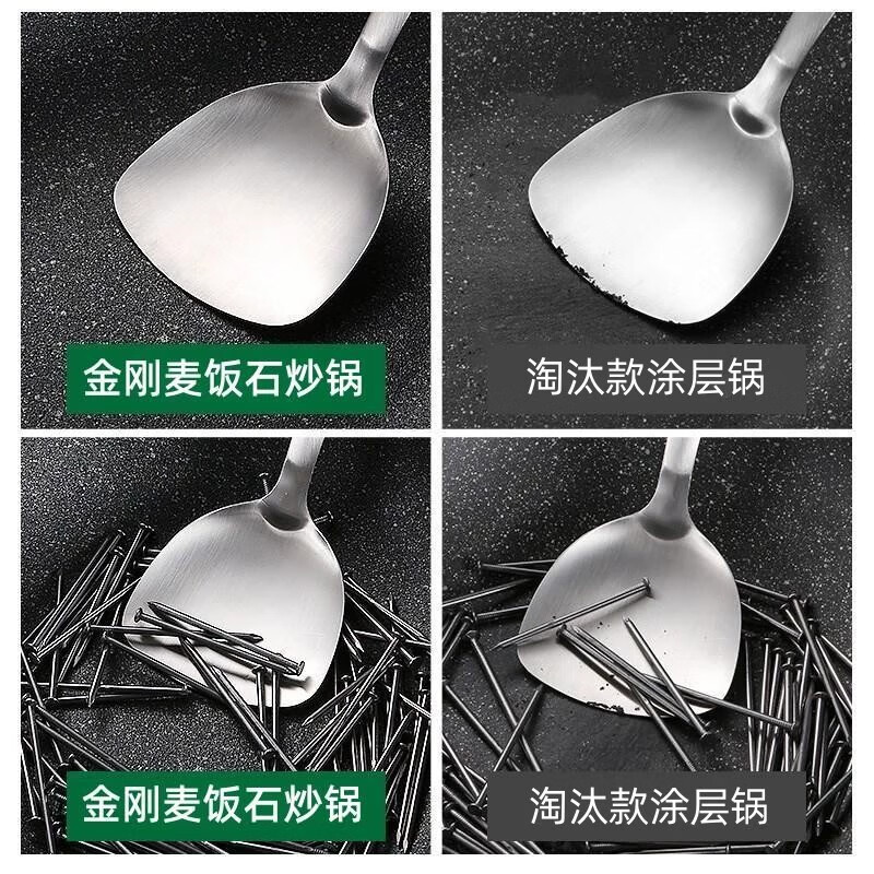 GNNDXX德国金刚麦饭石不粘锅炒锅家用平底锅电磁炉煤气灶无涂层炒菜煎锅 【经典款】炒锅[适用4-7人] 34cm