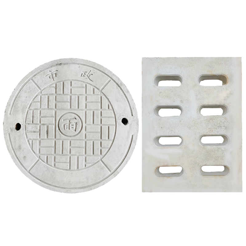 華科揚創(chuàng)水泥鋼纖維井蓋圓方電纜溝雨污水陰沙窨井蓋混凝土篦子下水道蓋板 蓋子 圓600*50（實際590）