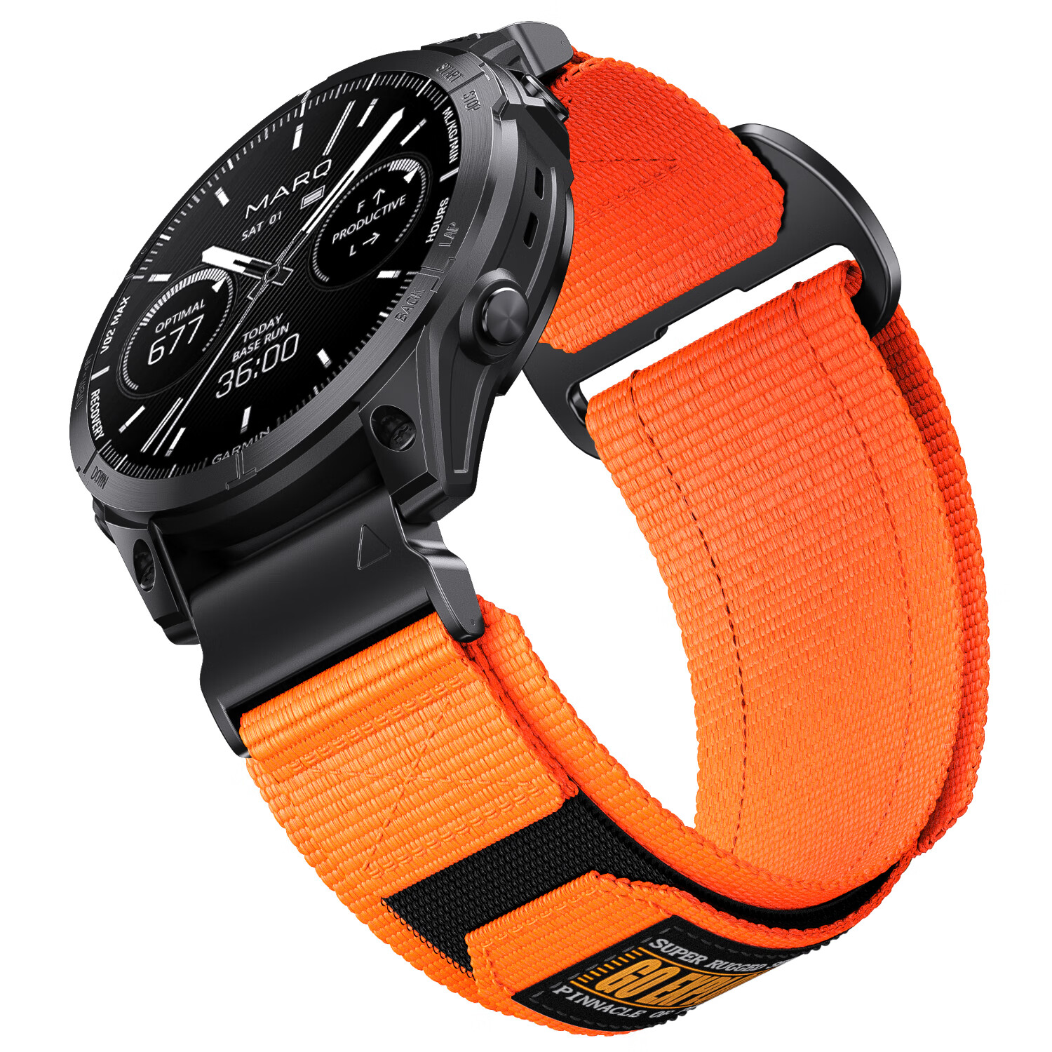 ENDUROBAND适用于佳明fenix8/7/6 / 6X/7X pro表带战术款魔术贴原装快拆表带探险家泰铁时机能风 橙色 佳明专用快拆【22mm】接口