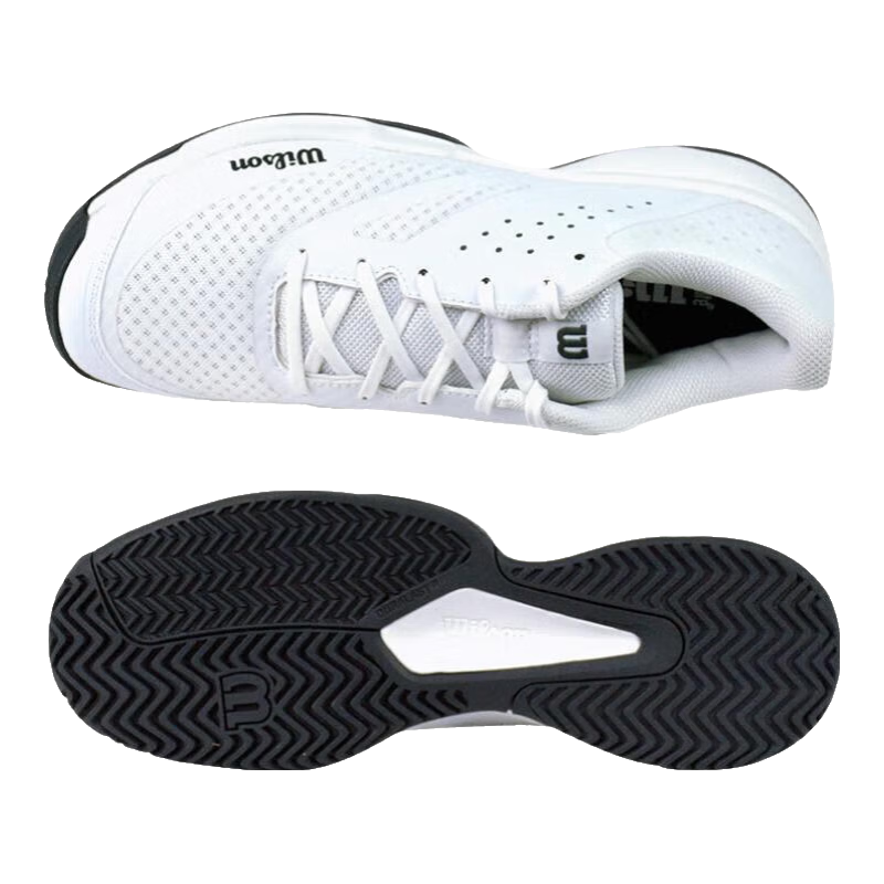 威尔胜（Wilson）夏季ACE男女款羽毛球鞋威尔逊网球鞋RUSH PRO4.0耐磨防滑运动球鞋 KAOS2.0款【白/黑】 333810 45.5 (295mm)