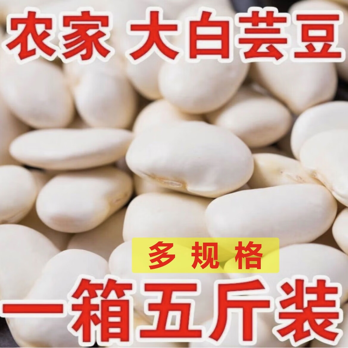 云南大豆大白豆正宗大白蕓豆雜糧 多規(guī)格 大扁豆雪豆干貨煲湯新貨 【外貿(mào)級(jí)品質(zhì)】：共1001g