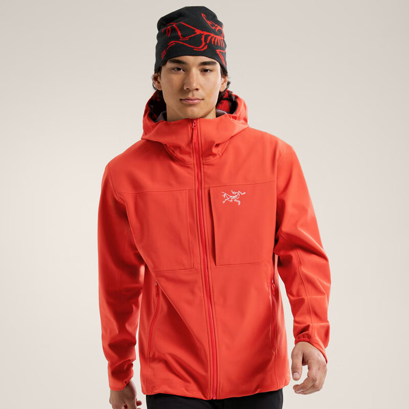 始祖鸟（ARC'TERYX）买手代购Gamma MX Hoody 男士户外薄绒保暖防风雨软壳连帽冲锋衣 Dynasty/黄朝红 L