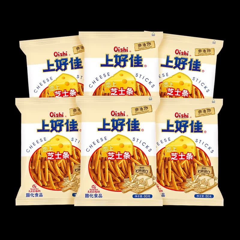 咔芙滋上好佳膨化零食小吃组合芝士条80g*6包办公室送朋友聚会分享装