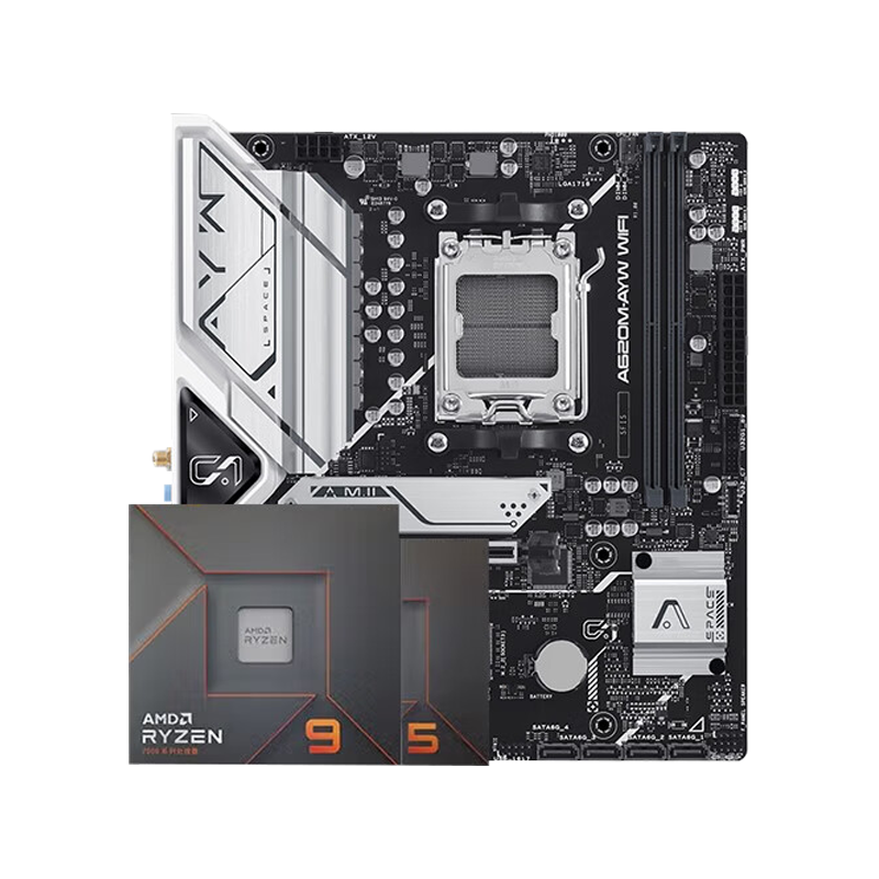 ��˶��ASUS��B650/B850�����AMD�ߴ�����7500F 7800X3D 9800X3D CPU������װ ��U��װ ��˶ A620M-AYW WIFI AMD ɢƬ R5 7500F