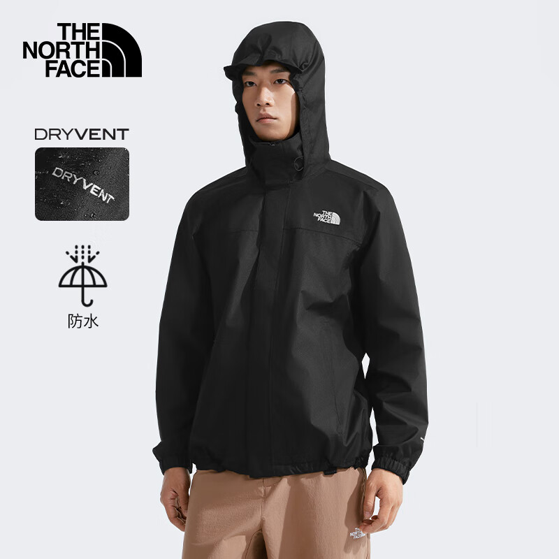 北面（The North Face）冲锋衣男【经典款】情侣户外防水防风外套透气25春夏新品|8BA8 4H0/宇宙黑 M /170