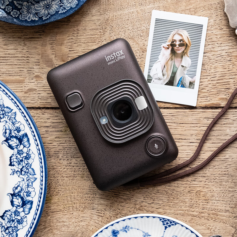 富士（FUJIFILM） 【520礼物】instax mini liplay数模一体相机立拍立得复古设计可拍照可打印照相情人节日生日礼物 新色-枫叶棕 套餐B【标配+20张白边相纸】