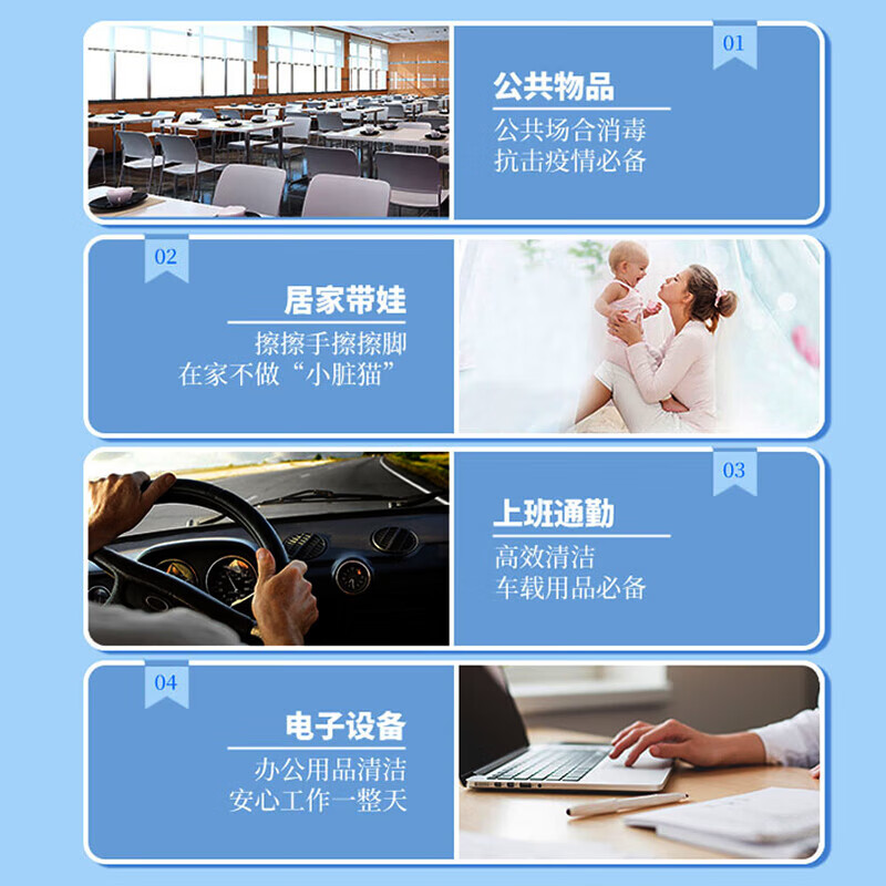 康必利消毒湿巾医用带盖皮肤物品杀菌卫生湿巾家用公共场所厨房厕所清洁 【医用酒精】100片*1包(含酒精)