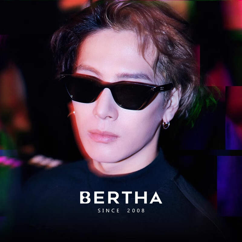贝尔莎（bertha）墨镜男防晒GM猫眼女太阳镜高级感新款防紫外线近视墨镜 A款 黑框 黑灰镜片