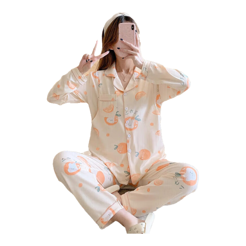 眺德高月子服秋冬季保暖產(chǎn)后哺乳孕婦睡衣產(chǎn)婦喂奶衣服家居服套裝 月子服-229維C兔【春秋款】 XL碼【建議體重120-140斤】