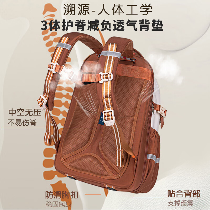 申派牛标儿童书包小学生女三四到六年级大容量减负护脊初中生扩容背包男生 (BULL) K5 魔力黑卡标准版