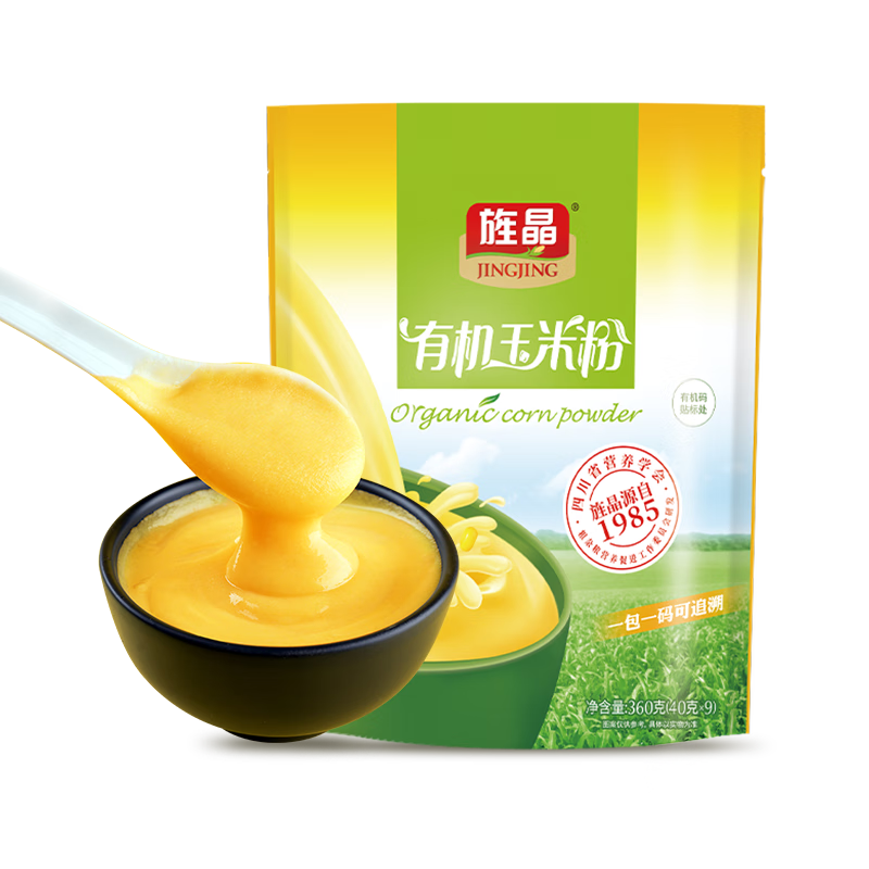 旌晶 有機(jī)玉米粉360g 低脂粗糧營(yíng)養(yǎng)早餐玉米糊送禮送老人