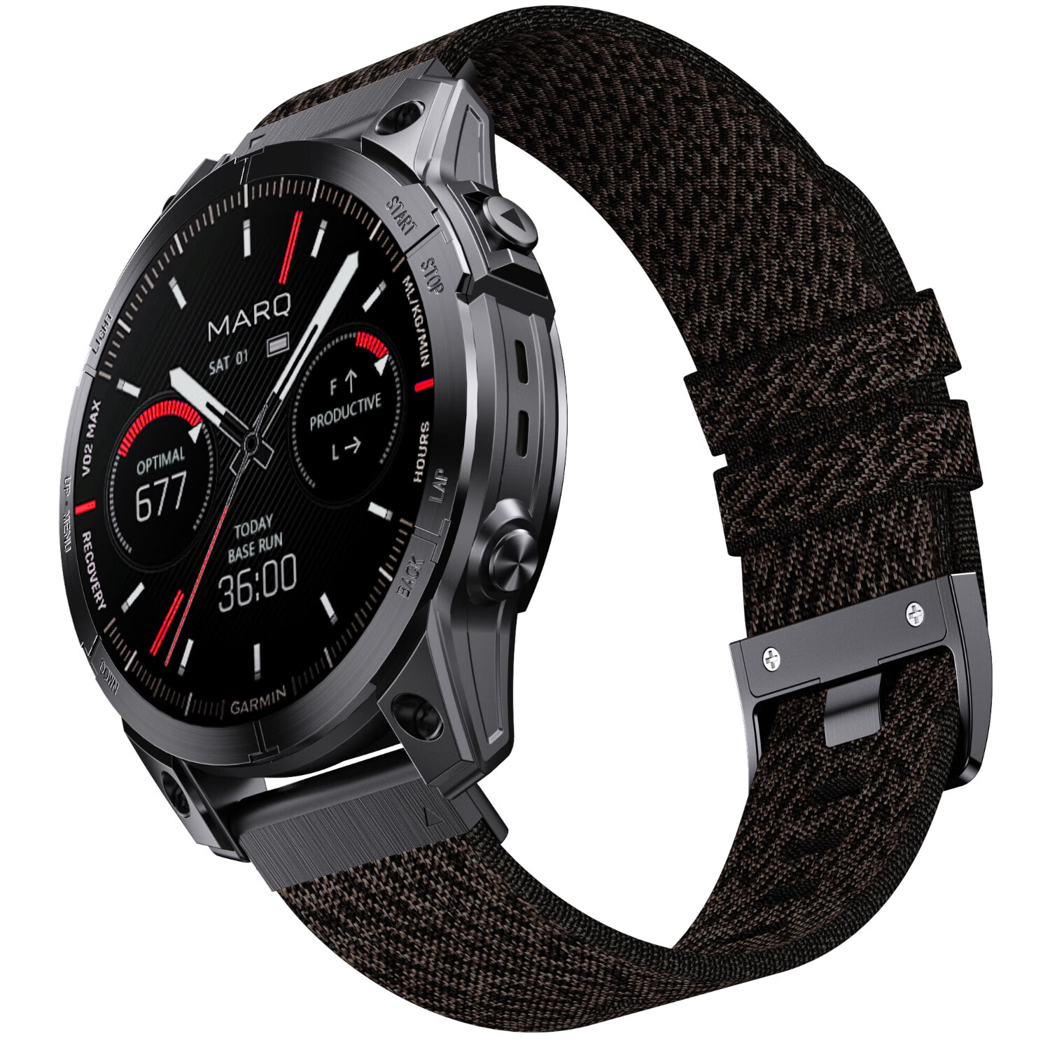 ENDUROBAND适用于佳明fenix8/7X/6X飞耐时5Xfenix3原装尼龙快拆表带提花表带手表替换带 黑色提花-黑扣织带圈 佳明22mm接口